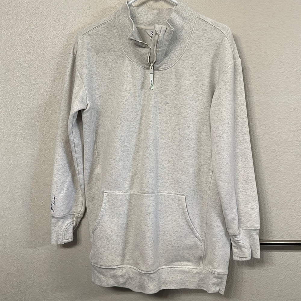 Athleta Girl 1/4 Zip Sweatshirt - Oatmeal